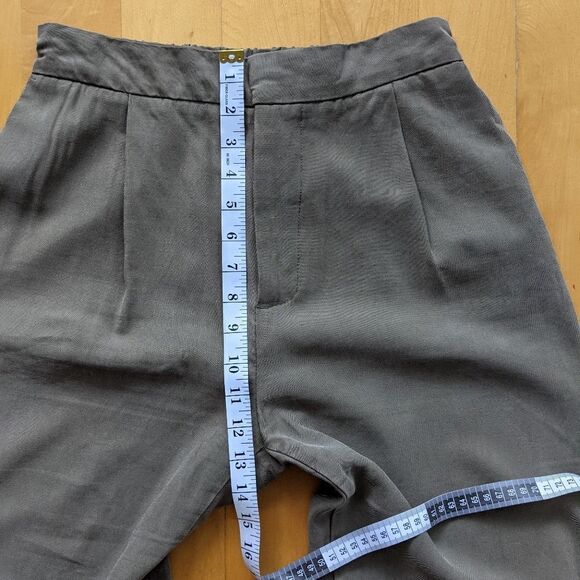 ZARA khaki pants cropped high rise pleated pants Medium - Picture 7 of 10